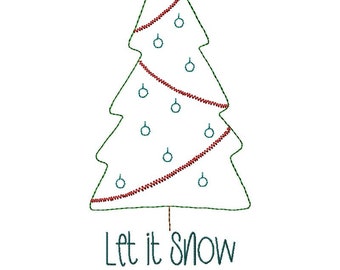 Diseño de bordado a máquina Let it Snow de Tree4