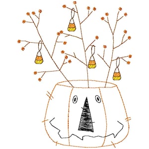 Twig Pumpkin Machine Embroidery Design