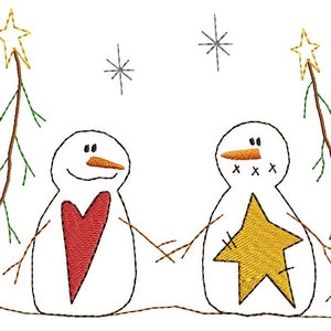 Chunky Snowmen Machine Embroidery Design