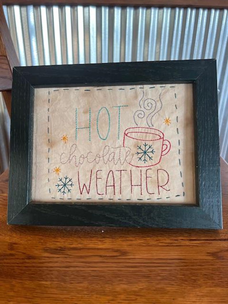 Hot Chocolate Weather Machine Embroidery Design - Etsy