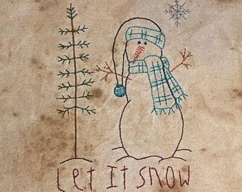 Diseño de bordado a máquina de árbol "Que nieve"