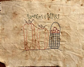 Pumpkins & Apples - Stitch-out