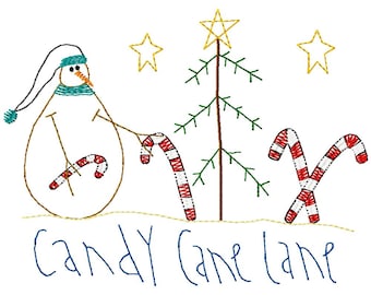 Diseño de bordado a máquina Candy Cane Lane