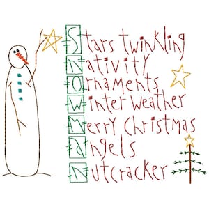 Snowman Sampler Machine Embroidery Design
