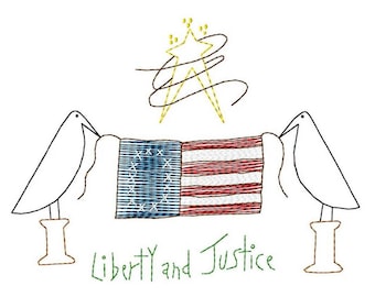 Liberty and Justice Machine Embroidery Design