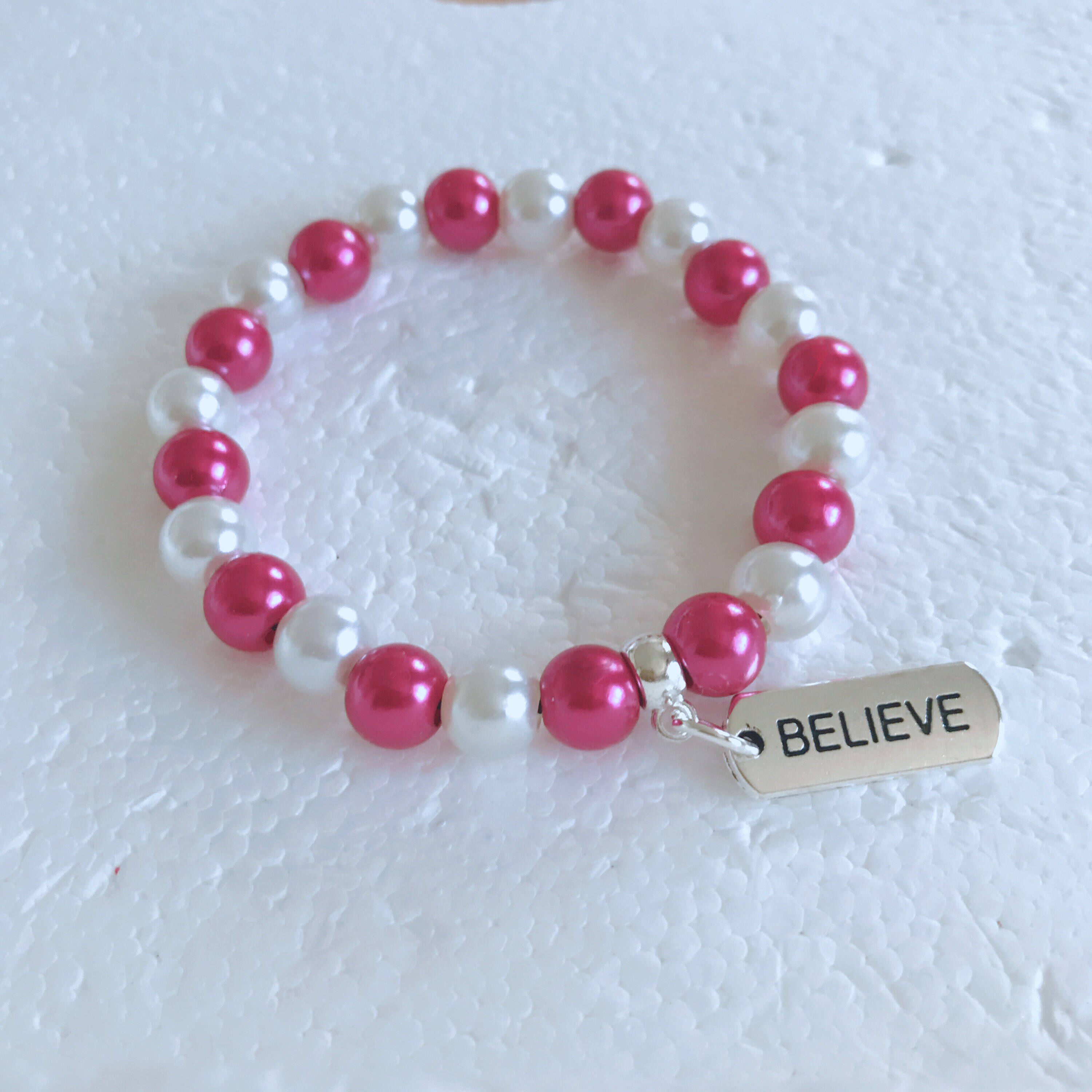Bracelets for Women Christian Beaded Bracelet Believe Charm Etsy UK