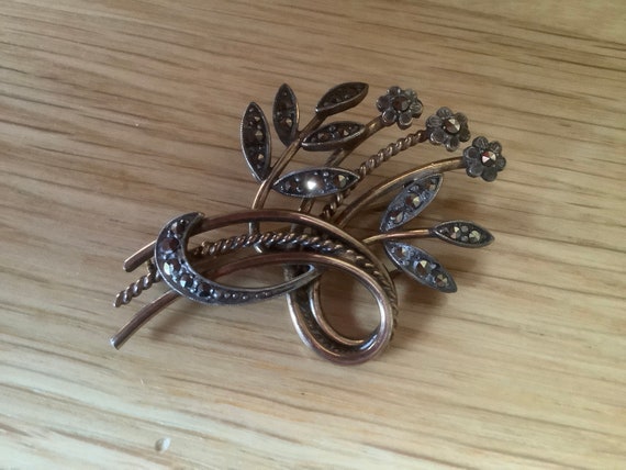 Broche Vintage Bouquet De Fleurs Signée Georges Legros (années 1950) - Argent Massif