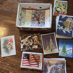 Vintage Menge Grußkarten unbenutzt Verschiedenes extra Umschläge zufällige Box