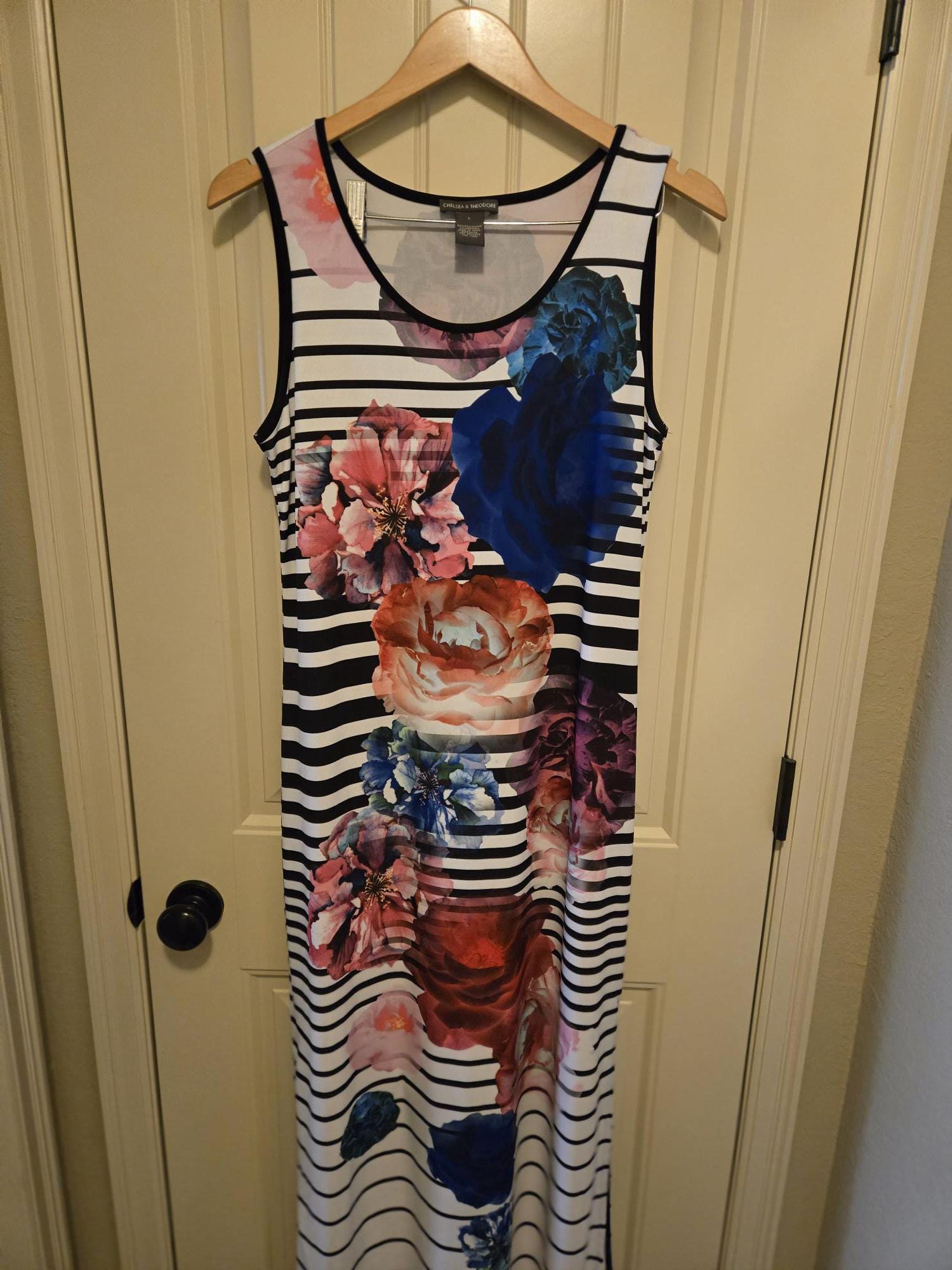 Chelsea & Theodore Size L Multicolor Floral Print Sleeveless Maxi Dress -  Etsy