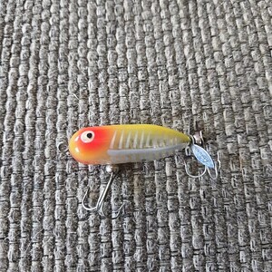 FISHING LURES HEDDON 2 TINY CHUGGER BLACK & WHITE MARKINGS IN A