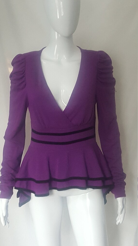 purple peplum top