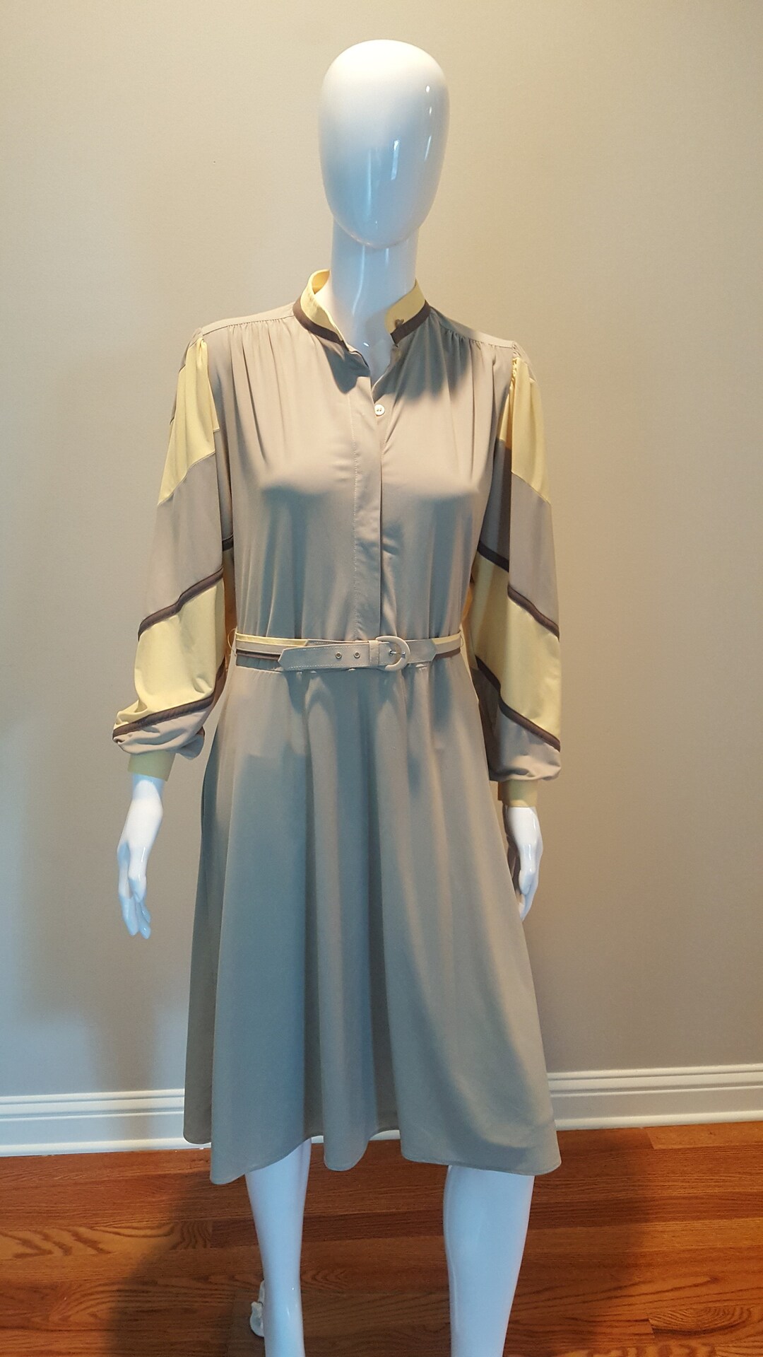 Yellow & Gray Dress Etsy