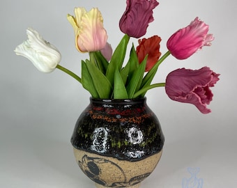 Dark Rainbow Skull Vase