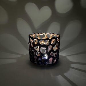 Copper and Red Candle Holder
