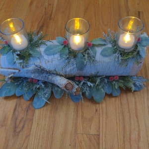 Birch yule log