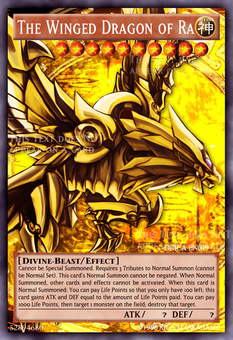 Der geflügelte Drache von Ra v1 SECRET RARE Yugioh ORICA Etsy