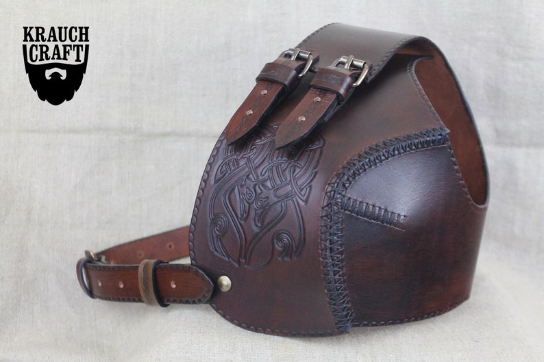 Leather archer bowman FEMALE chest armor protector breastplate Etsy