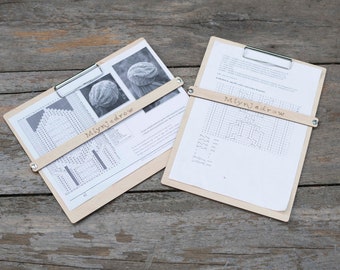 Handmade Wooden Knitting Chart Keeper: Personalized A4 Pattern Holder, Gift for Knitter