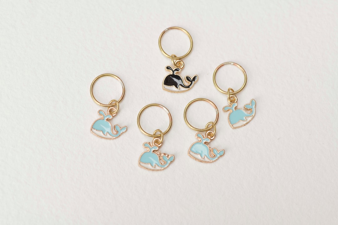 Whale Knitting Stitch Markers Set of 5 Gift for Knitters Etsy
