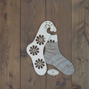 Daisy Blossom Sock Blocker: Handmade Knitter's Gift, Plywood Construction