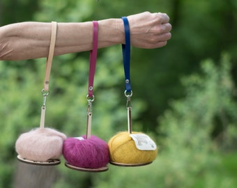 Wooden Wrist Yarn Holder: Portable Knitting & Crochet Dispenser