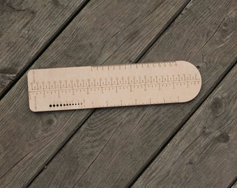 Wooden sock ruler, Sock knitting ruler, Measuring tool, Ruler needle gauge, Knitting accessories, Gift for knitters