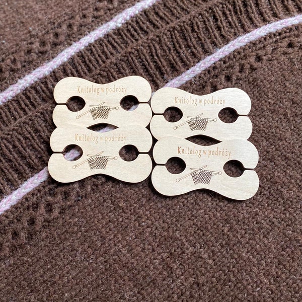 Bobine de fil en bois, Outils parfaits pour le tricot de couleur - intarsia, Cadeau personnalisé pour tricoteuse