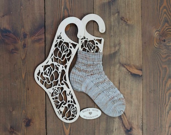 Roses Sock Blockers- 2 pcs, Handmade Wooden Knitting Tool