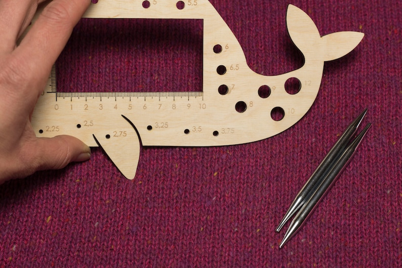 Knitting gauge needle size tool wooden gauge for knitters Etsy