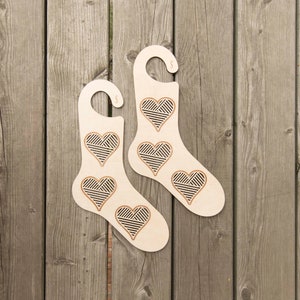 Wooden sock blocker for blocking knitted socks, Set of 2 pcs, sock stretcher, knitting accessory, gift for knitter, Personalized gift