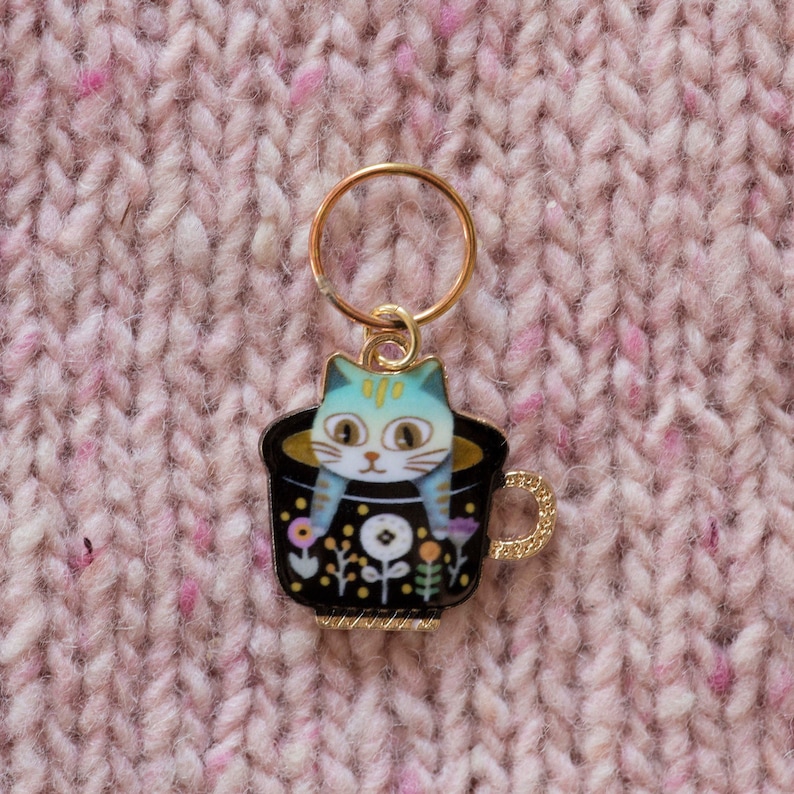 Cat Stitch Markers for Knitting Set of 5 Place Markers End Etsy