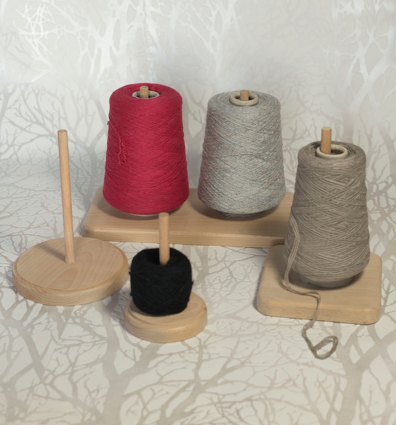 Knitting Yarn Holder Wooden Standdouble Spool Knitters Gift Etsy