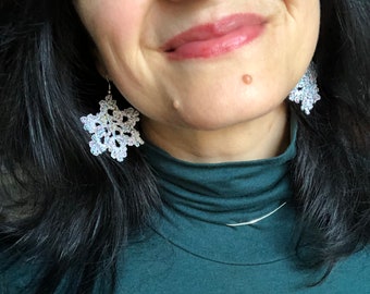 Boucles d'oreilles flocon de neige