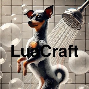 Black and Tan Miniature Pinscher in Shower