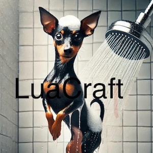 Black and Tan Miniature Pinscher in Shower