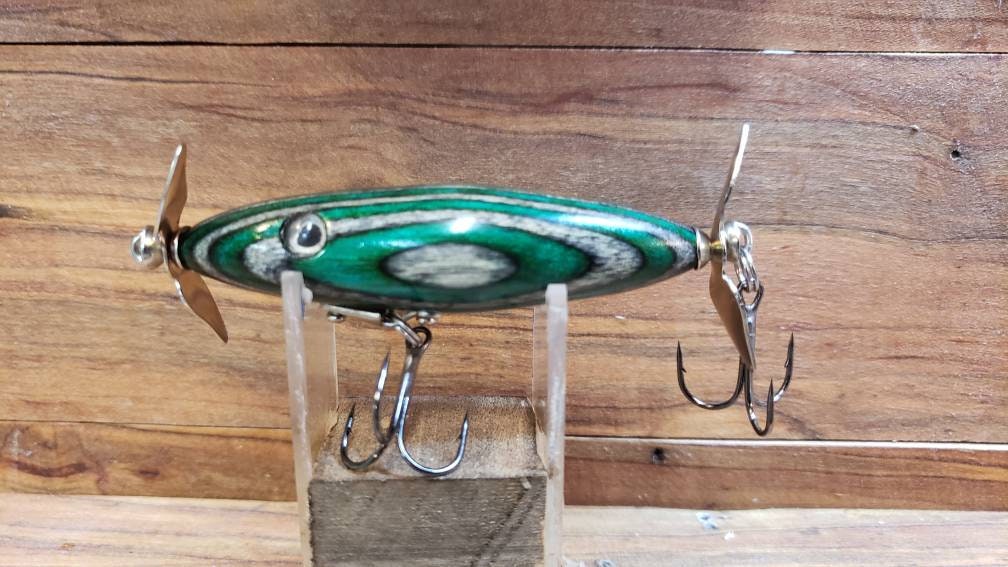 Handmade topwater fishing lure wooden vintage style bass Etsy