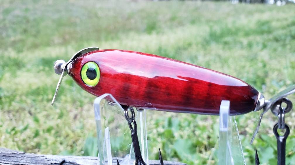 Handmade Wooden Topwater Fishing Lure Bass Lure Curley Maple Etsy