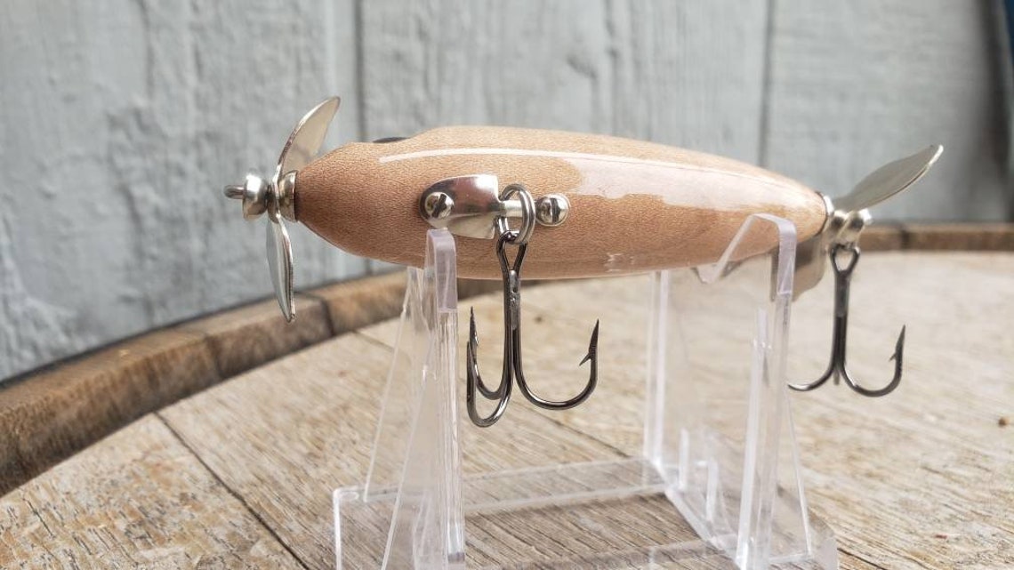 Handmade Wooden Topwater Fishing Lure Bass Lure Curley Maple Etsy