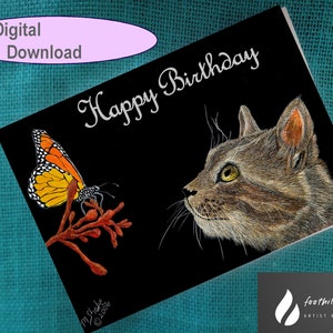 Téléchargement instantané imprimable de carte de voeux d'anniversaire 5 x 7 pouces. Carte d'anniversaire.