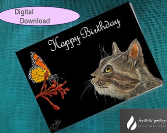 Printable birthday greeting card instant download 5 x 7 inches. Birthday Card.