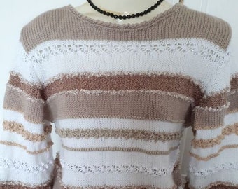 Very classy sweater BEIGE WHITE