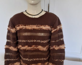 Pull femme MARRON/BEIGE