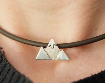 Halsband i bergsstil - Handgjorda sterlingsilver med fina hängande smycken