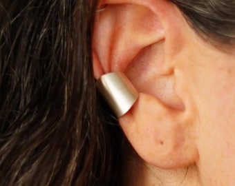 Sterling Silver Ear Cuff – No Piercing Adjustable Band – Bold Minimalist Everyday Jewelry