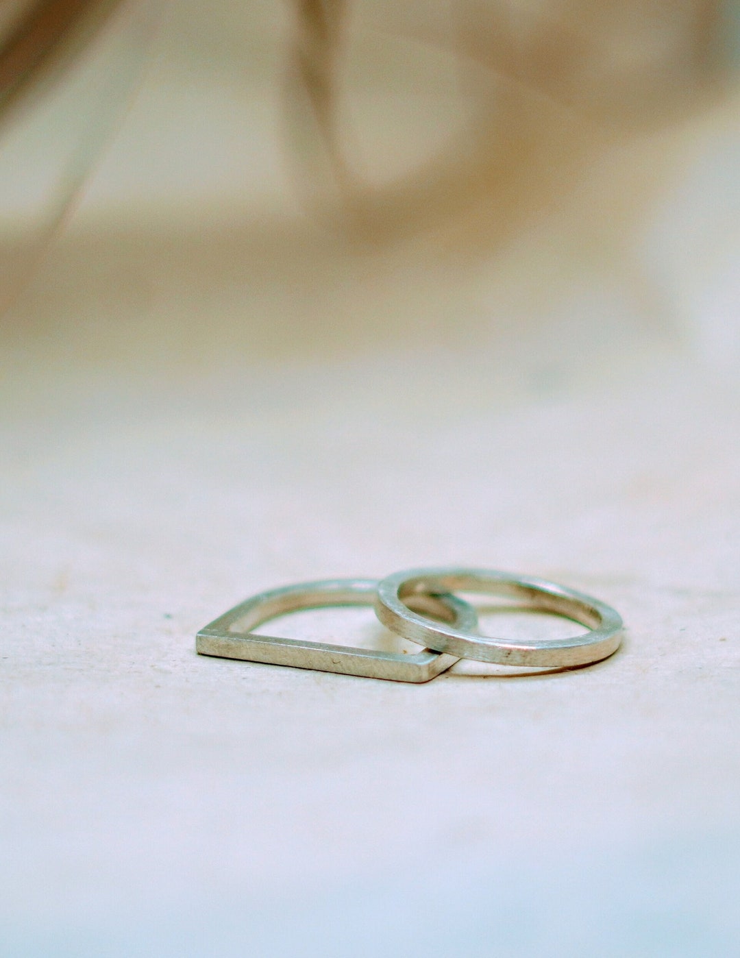 Stack Rings Minimalise Set of Minimalist Stackable Silver Rings Thick Everyday Stackable ...