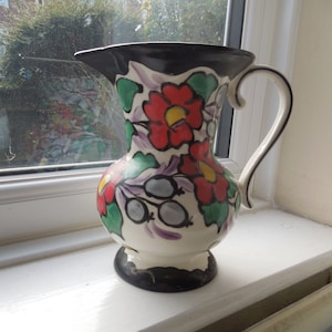 Art Deco großer bunter Blumenkrug - Clarice Cliff Style