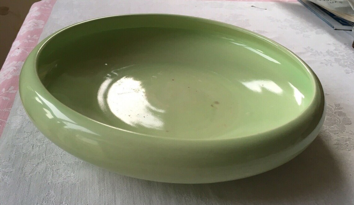 Clarice Cliff Large Green Fruit Bowl Etsy