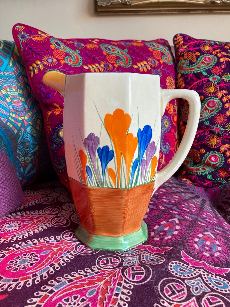 Clarice Cliff Crocus Large Athens Jug Etsy UK