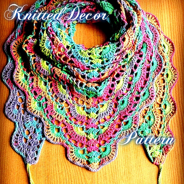 Crochet Shawl Pattern PDF Crochet Shawl Tutorial DIY Crochet Shawl Pattern Woman Triangle Shawl Crochet Shawl Pattern Hippie PDF Boho Shawl