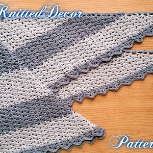 Crochet Shawl Pattern Crochet Triangle Scarf Pattern Crochet Triangle Shawl Pattern PDF Crochet Pattern Shawl Crochet Tutorial Shawl Striped